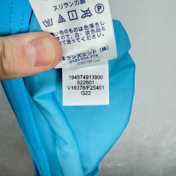 Lands End High Waisted Bikini Swim Bottoms Size 14 Turquoise Chlorine Resistant - Picture 6 of 9